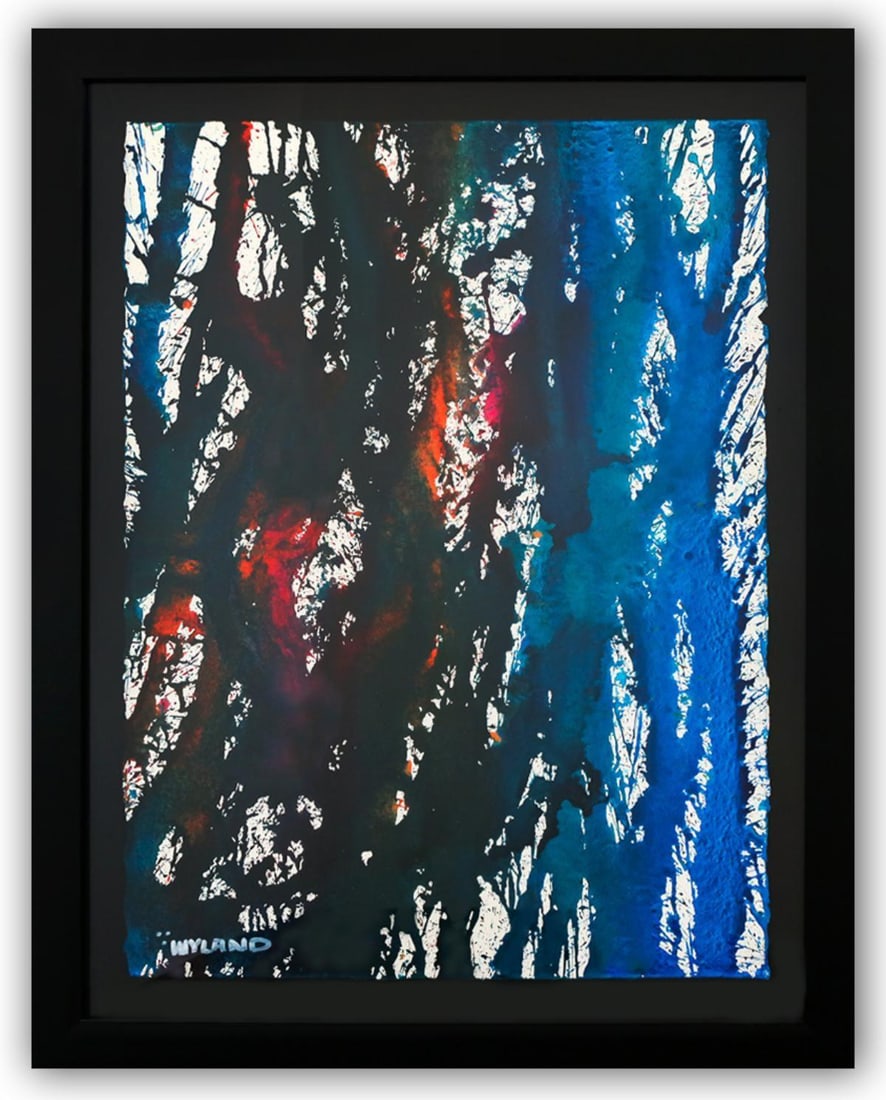 Wyland- Original Watercolor Painting on Deckle Edge Paper "Abstract": Artist: Wyland. Medium: Original Watercolor Painting on Deckle Edge Paper. Title: Abstract. Size: 30" x 22". Measures approx. 37" x 29" (framed). Signature: Hand Signed by the artist. Certificate of A