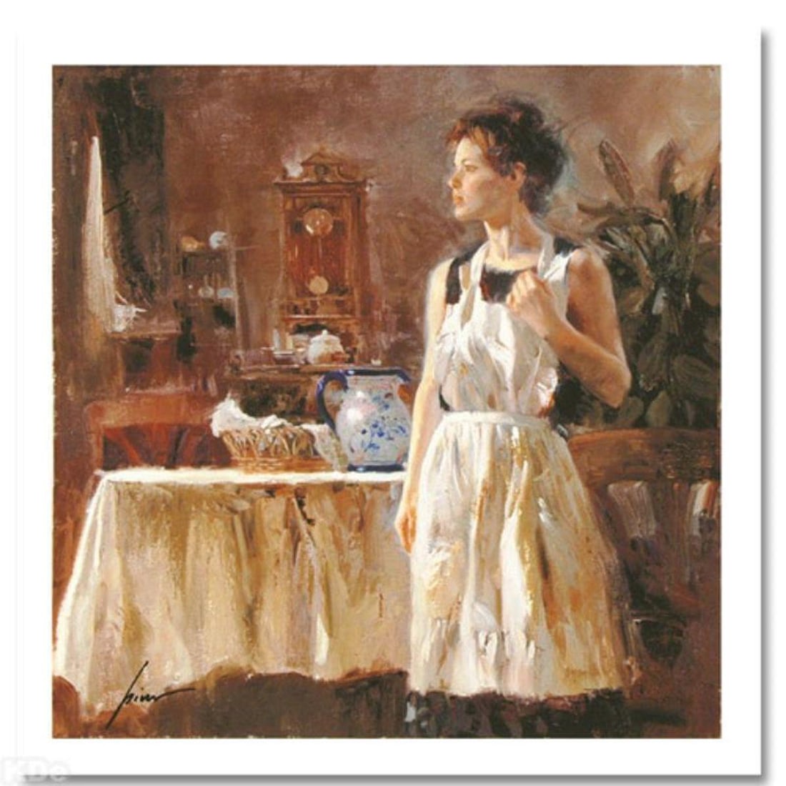 Pino (1939-2010), "Sunday Chores" Hand Signed Limited Edition with Certificate of Authenticity.: Sunday Chores is a limited edition giclee on paper by Pino (1939-2010), numbered and hand signed by the artist. Includes Certificate of Authenticity. Measures approximately 16" x 16" (image). Referenc