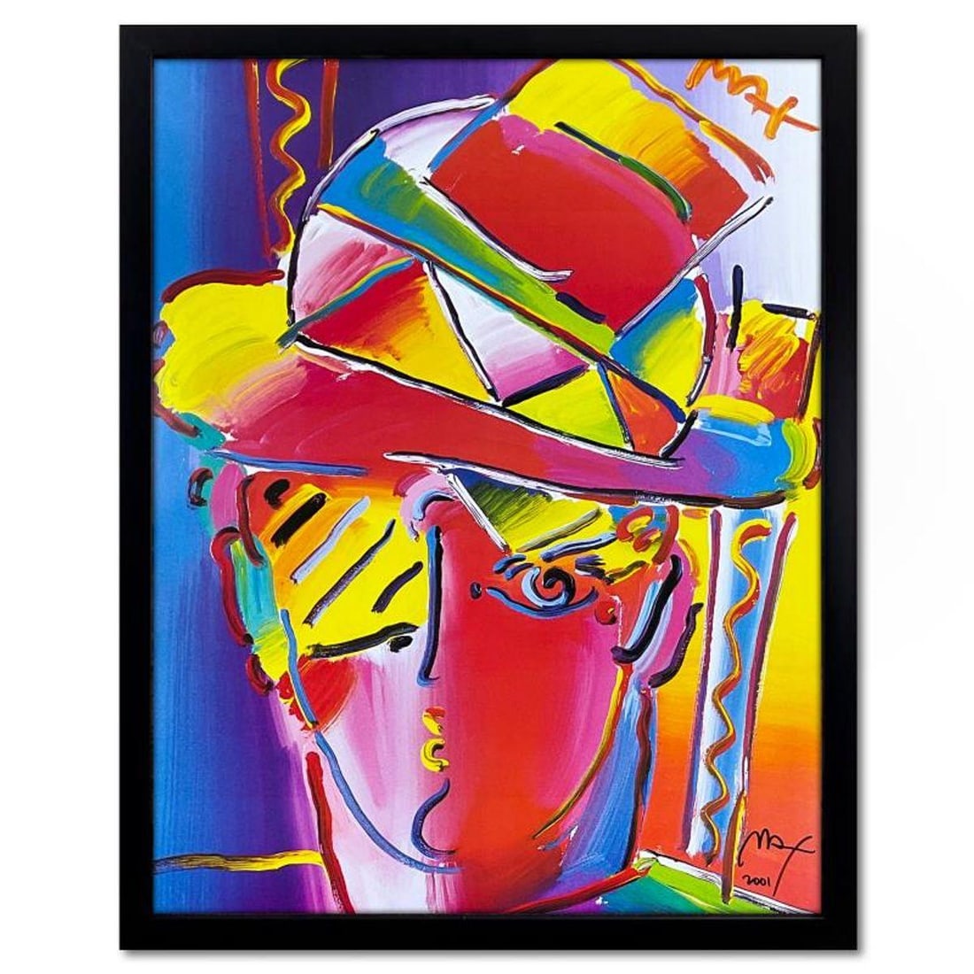 Peter Max, "Zero Prism" Framed Hand Signed Offset Lithograph with Letter of Authenticity. (1 of 2)