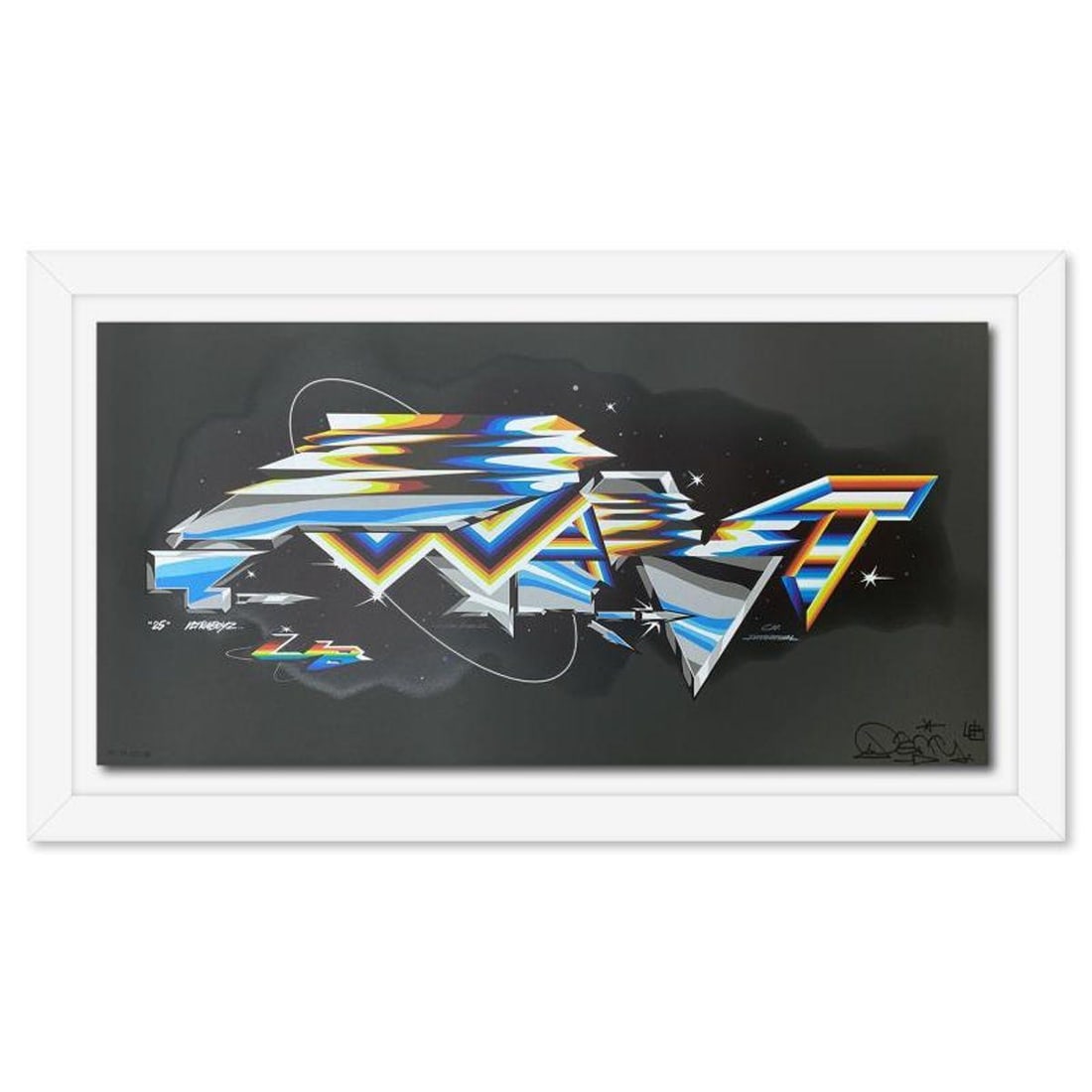 Felipe Pantone, "Pant1 25 Years" Framed Limited Edition Hand Pulled Silkscreen and UV Print,: Pant1 25 Years is a hand pulled limited edition silkscreen and UV print on paper by Felipe Pantone, numbered and hand signed by the artist. This piece is custom framed. Includes Letter of Authenticity