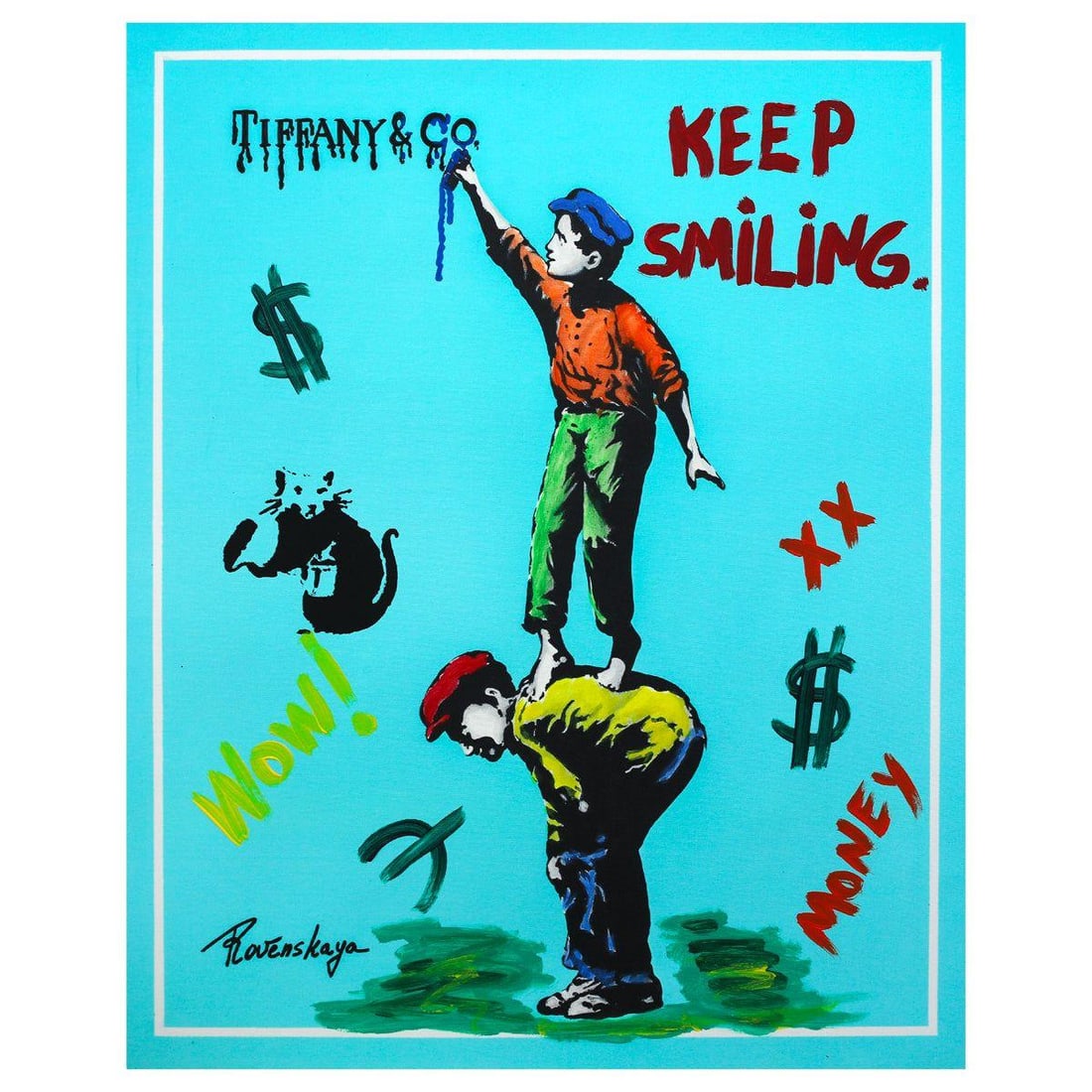 Nastya Rovenskaya- Mixed Media "Creation": Artist: Nastya Rovenskaya. Medium: Mixed Media. Title: Creation. Size: 30" x 24". Signature: Hand Signed. Certificate of Authenticity: Is included. Reference#: 44414.