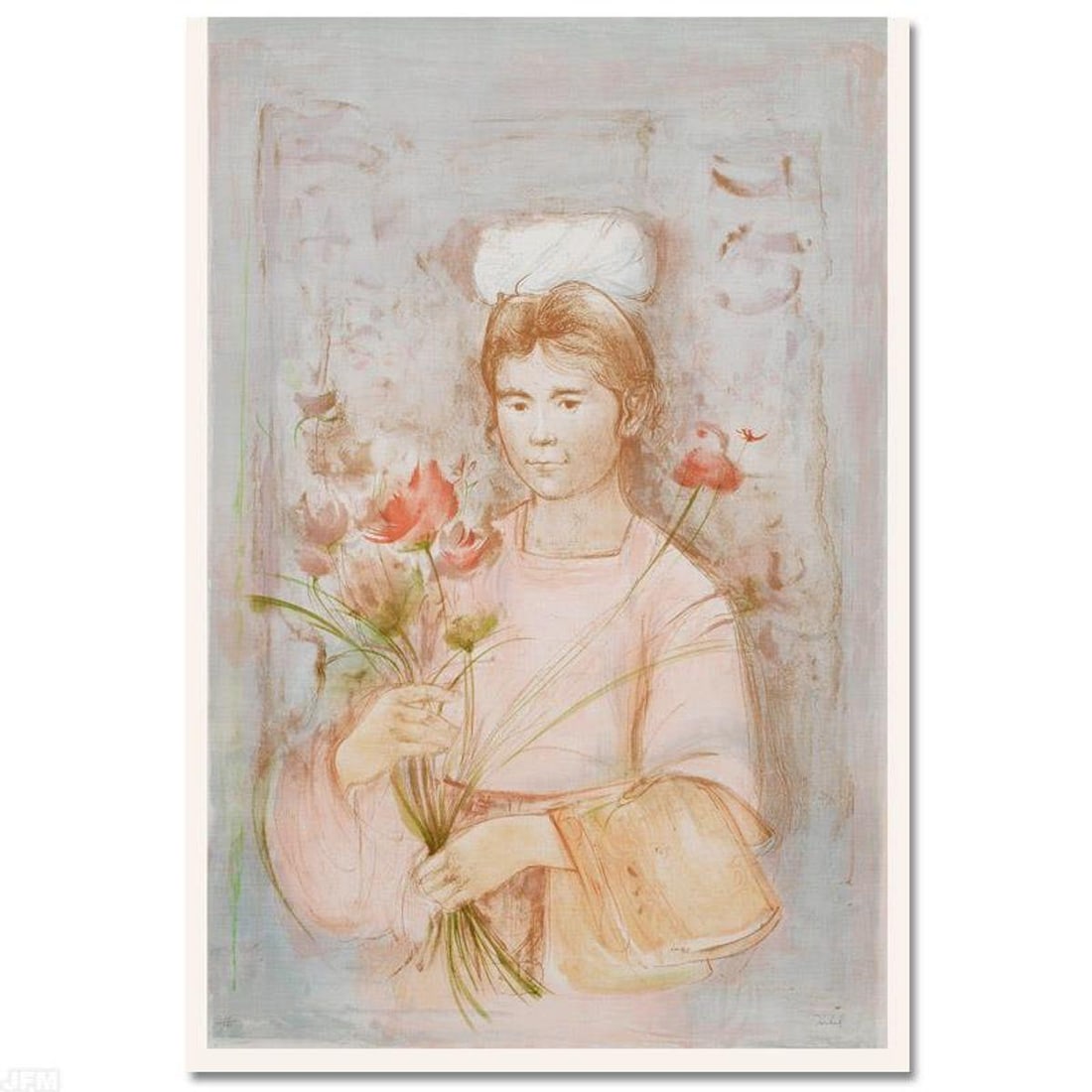 Mayan Princess Limited Edition Lithograph (30" x 41.5) by Edna Hibel (1917-2014), Numbered and Hand: Mayan Princess is a limited edition lithograph on paper, numbered and hand signed by Edna Hibel (1917-2014). Includes Certificate of Authenticity! Measures approx. 30" x 41.5" (with border), 26.5" x 3