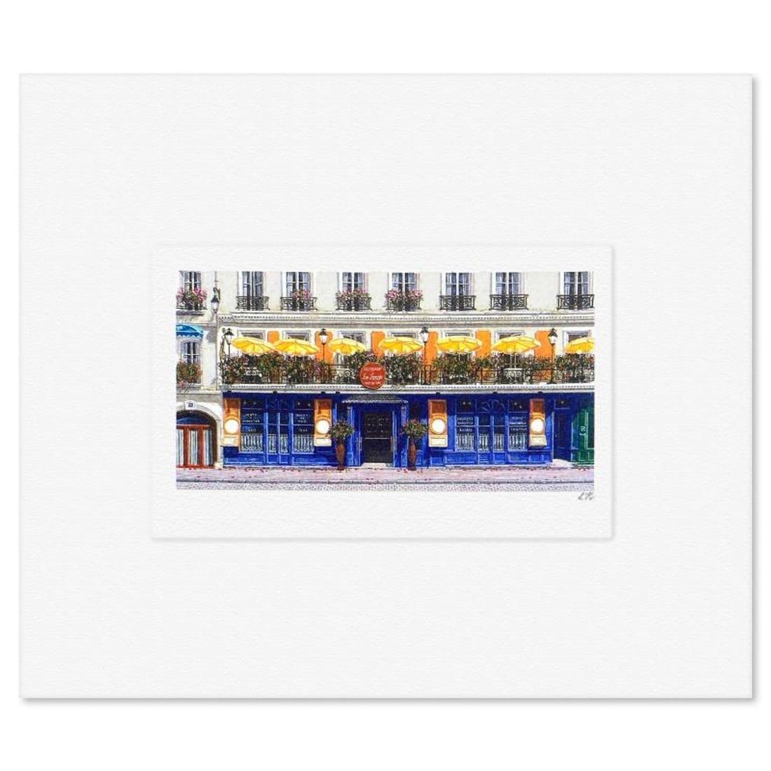 Liudmila Kondakova, "The Yellow Umbrellas" Limited Edition Lithograph, Numbered and Hand Signed with: The Yellow Umbrellas is a limited edition lithograph on paper by Liudmila Kondakova, hand signed by the artist. Includes Letter of Authenticity. Measures approx. 6" x 7" (border), 2" x 4" (image).