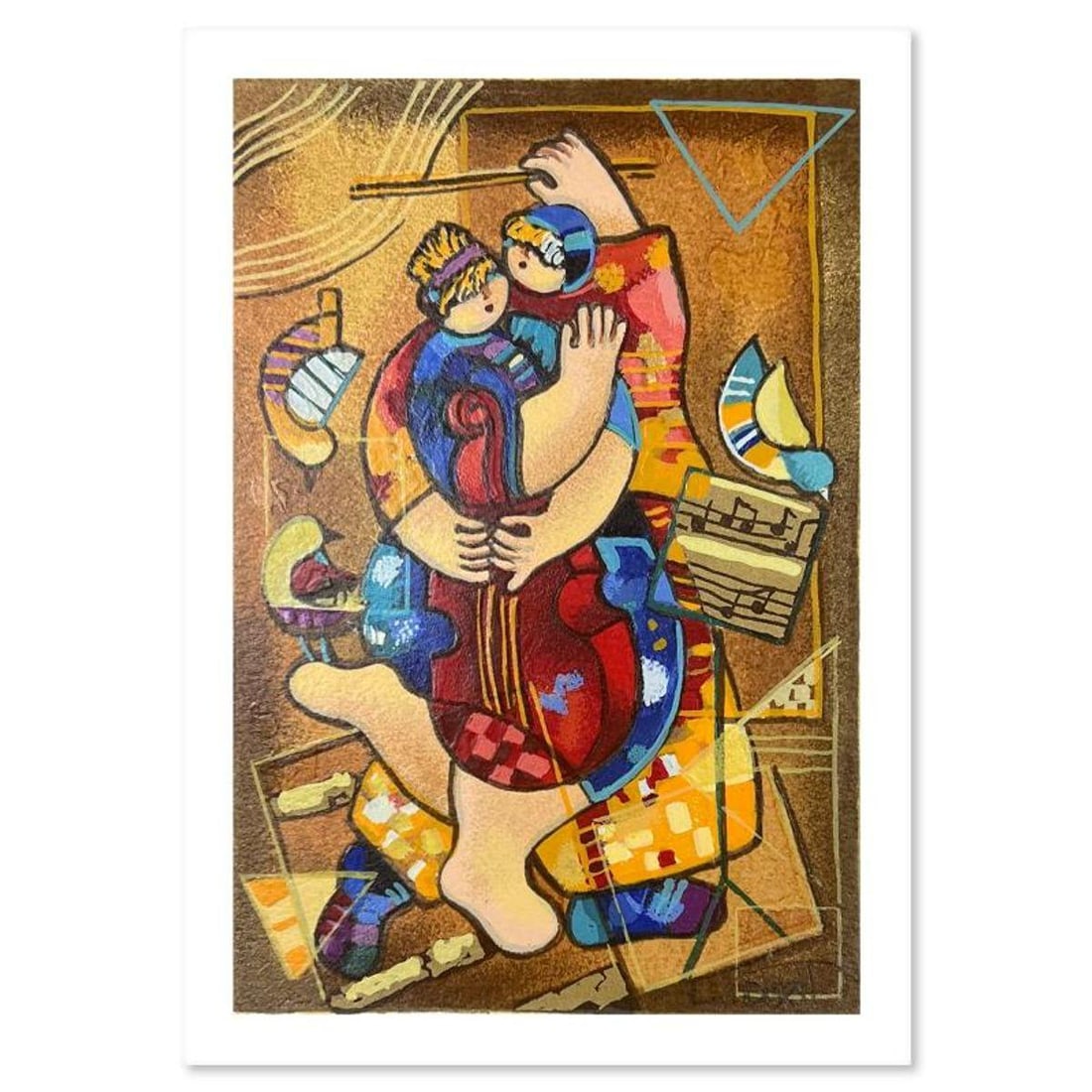 Dorit Levi, "Our Strings Attached" Limited Edition Serigraph, Numbered and Hand Signed with Letter: "Our Strings Attached" is a limited edition serigraph on paper by Dorit Levi. The piece comes hand signed by the artist, numbered, and with a letter of authenticity. Measures approximately 8" x 5.5".