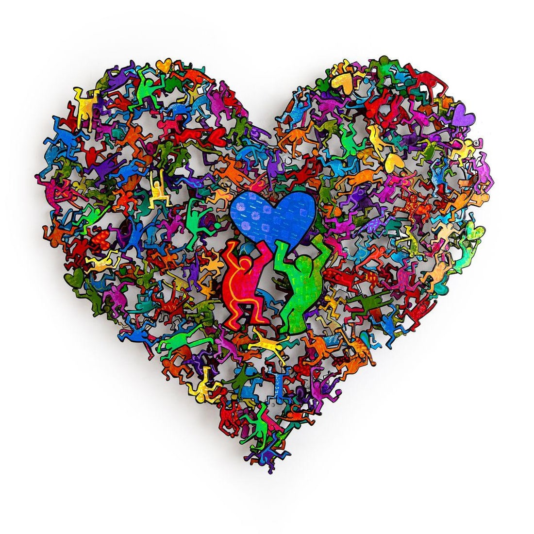 Patricia Govezensky- Original Painting on Cutout Steel "Dancers": Artist: Patricia Govezensky. Medium: Original Painting on Cutout Steel. Title: Dancers. Size: 25.5" x 27.5". Signature: Hand Signed by the artist. Certificate of Authenticity: Is included. Additional: