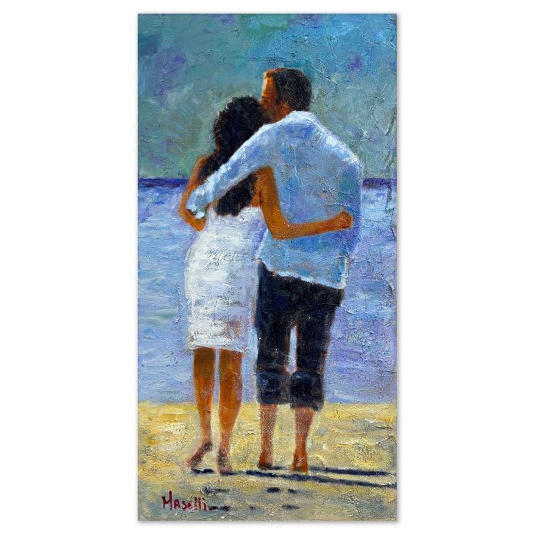 Michael Maselli, Original Painting on Canvas, Hand Signed with Letter of Authenticity.: This is an original painting on stretched canvas by Michael Maselli, hand signed by the artist. Includes Letter of Authenticity. Measures approx. 30" x 15" (image).