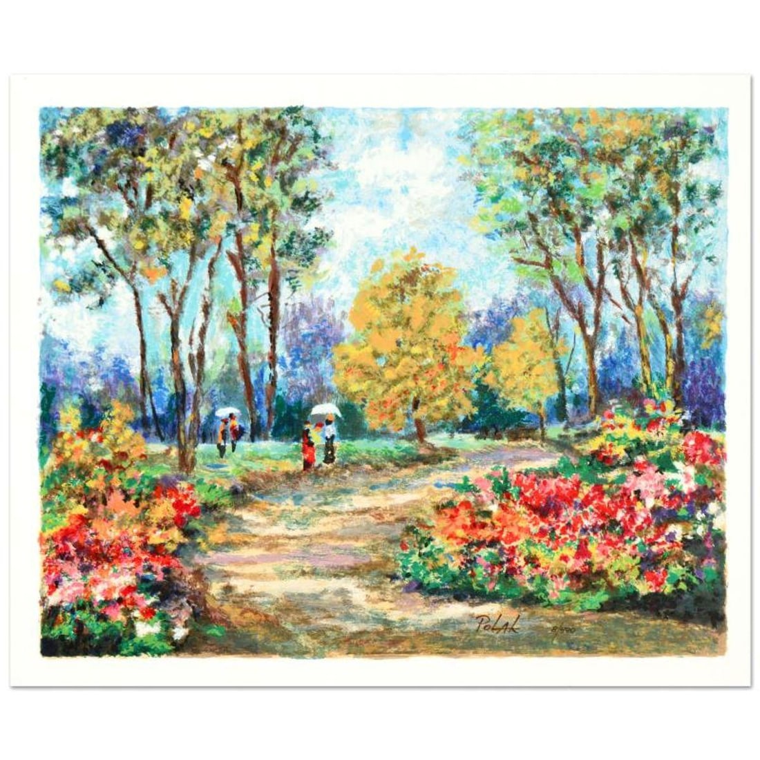 Dimitri Polak (1922-2008), "In the Park" Limited Edition Serigraph, Numbered and Hand Signed with: In the Park is a limited edition serigraph on paper, numbered and hand signed by Dimitri Polak (1922-2008). Includes Certificate of Authenticity. Measures approx. 16.5" x 13.5" (border), 15" x 12" (im