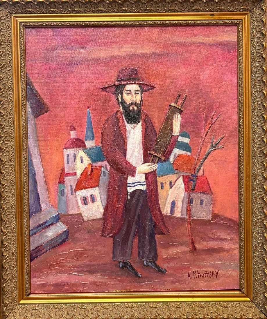 Alex Khomsky- Original painting canvas: Artist: Alex Khomsky. Medium: Original painting canvas. Measures approx. 24" x 20" (framed). Signature: Hand signed. Reference#: 33327.