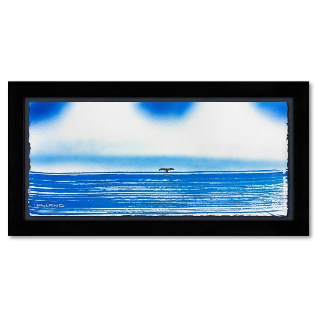 Wyland, "Fluke" Framed, Hand Signed Original Painting with Letter of Authenticity.: Fluke is an original painting acrylic on deckle edge paper by Wyland. Hand signed by the artist, the piece comes custom framed and with a letter of authenticity. Measures approximately 14.5" x 26.5" (
