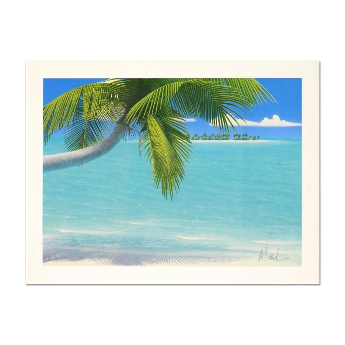 Dan Mackin, "Palms on Parade" Limited Edition Lithograph, Numbered and Hand Signed with Letter of: Palms on Parade is a limited edition lithograph on paper by Dan Mackin, numbered and hand signed by the artist. Includes Letter of Authenticity. Measures approx. 16" x 12" (border), 14" x 10" (image).