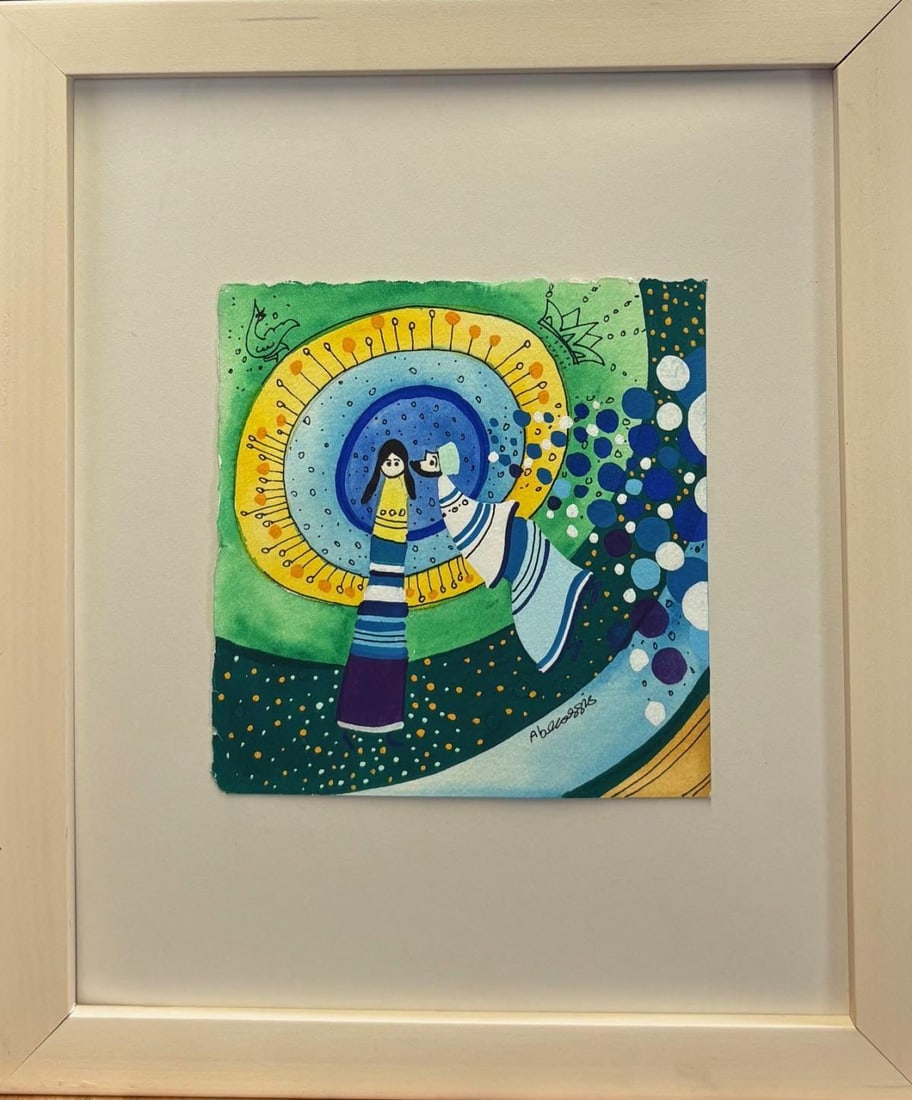 Raphael Abecassis- Original watercolor on paper: Artist: Raphael Abecassis. Medium: Original watercolor on paper. Measures approx. 9" x 12" (framed). Signature: Hand signed. Reference#: 87190.