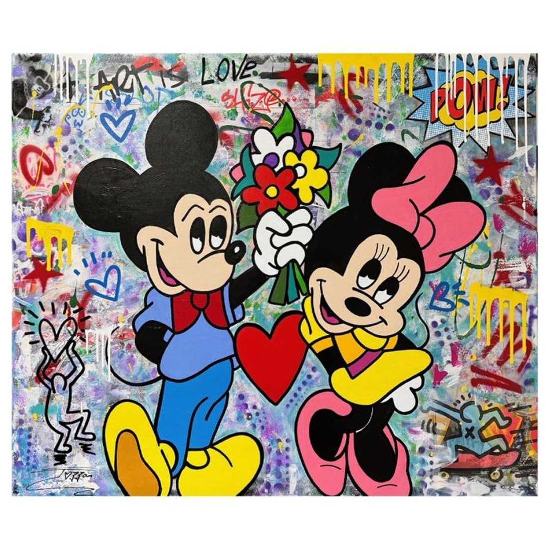 Jozza, "Only For You" Unique Mixed Media on Canvas, Hand Signed Inverso with Letter of Authenticity.: Only For You is a unique mixed media acrylic on gallery wrapped canvas by Jozza. This piece is hand signed and titled in verso. Includes Letter of Authenticity. Measures approximately 40" x 50" (image