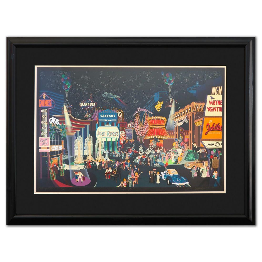 Melanie Tylor- Serigraph "Las Vegas": Artist: Melanie Tylor. Medium: Serigraph. Title: Las Vegas. Size: 22" x 34". Measures approx. 34" x 45" (framed). Signature: Hand Signed and numbered. Additional: 17/100. Reference#: 26384.