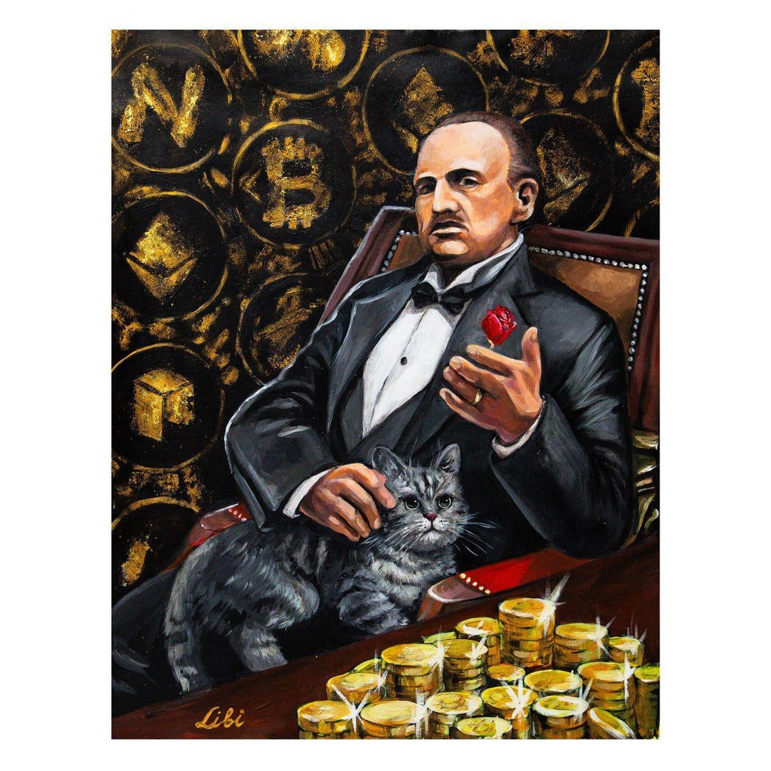 Libi- Original Acrylic on Canvas "Power and Presence": Artist: Libi. Medium: Original Acrylic on Canvas. Title: Power and Presence. Size: 30" x 24". Signature: Hand signed by the artist. Certificate of Authenticity: Is included. Reference#: 62158.