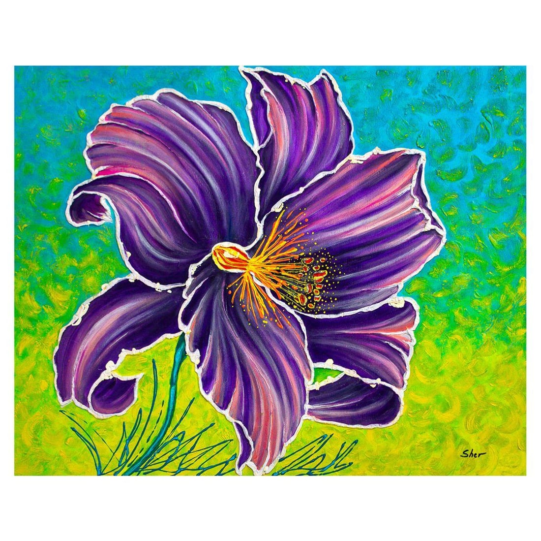 Svyatoslav Shyrochuk- Original Oil on Canvas "Purple": Artist: Svyatoslav Shyrochuk. Medium: Original Oil on Canvas. Title: Purple. Size: 24" x 30". Signature: Hand signed by the artist. Certificate of Authenticity: From the publisher. Reference#: 42470.