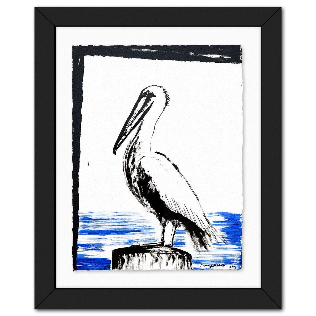 Wyland- Original Sumi Ink Painting "Pelican": Artist: Wyland. Medium: Original Sumi Ink Painting. Title: Pelican. Size: 30" x 23". Measures approx. 40" x 33" (framed). Signature: Hand signed by the artist. Certificate of Authenticity: Is included
