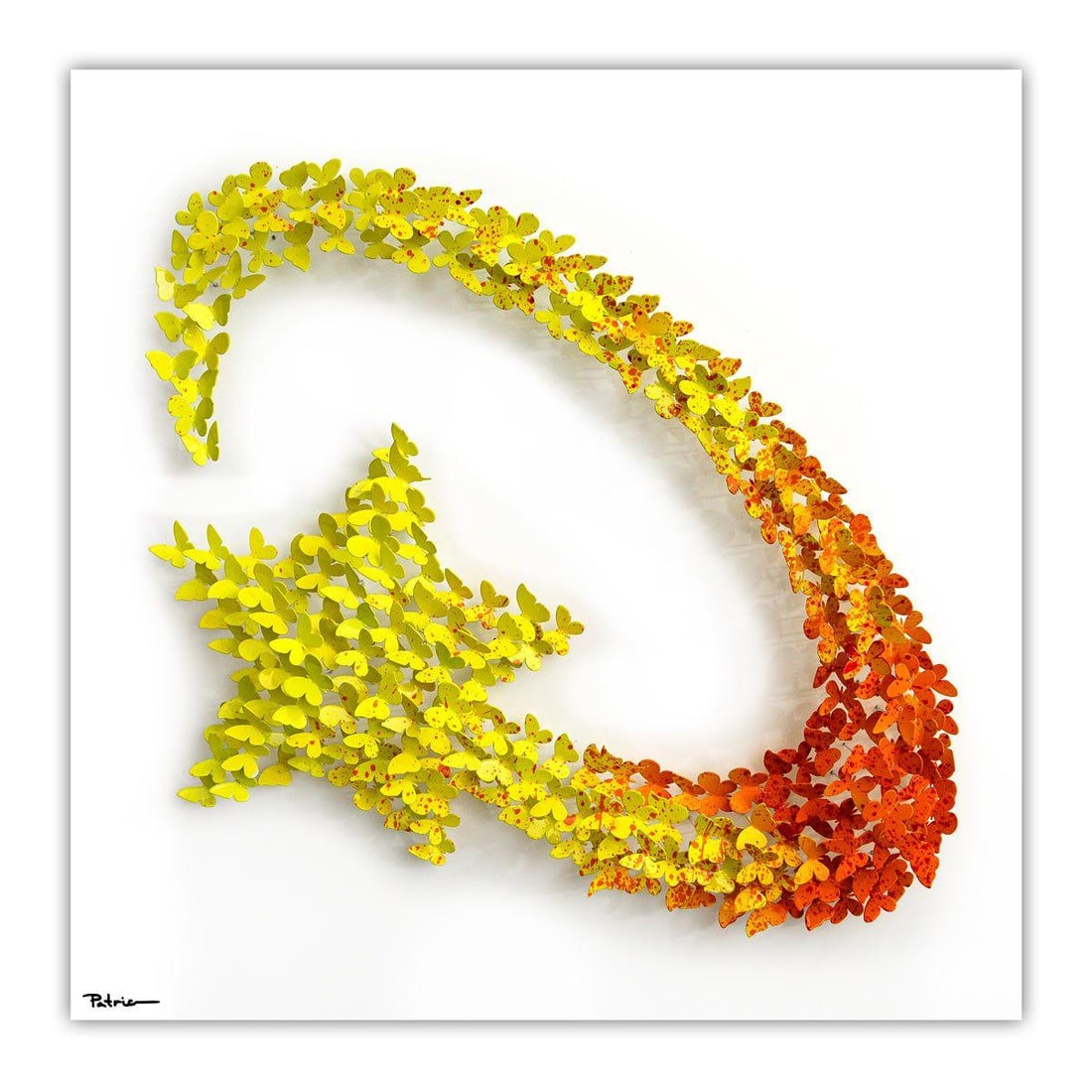 Patricia Govezensky- Original 3D Metal Art on Wood "Celestial Bloom": Artist: Patricia Govezensky. Medium: Original 3D Metal Art on Wood. Title: Celestial Bloom. Size: 25.5" x 25.5". Signature: Hand Signed by the artist. Certificate of Authenticity: From the publisher.