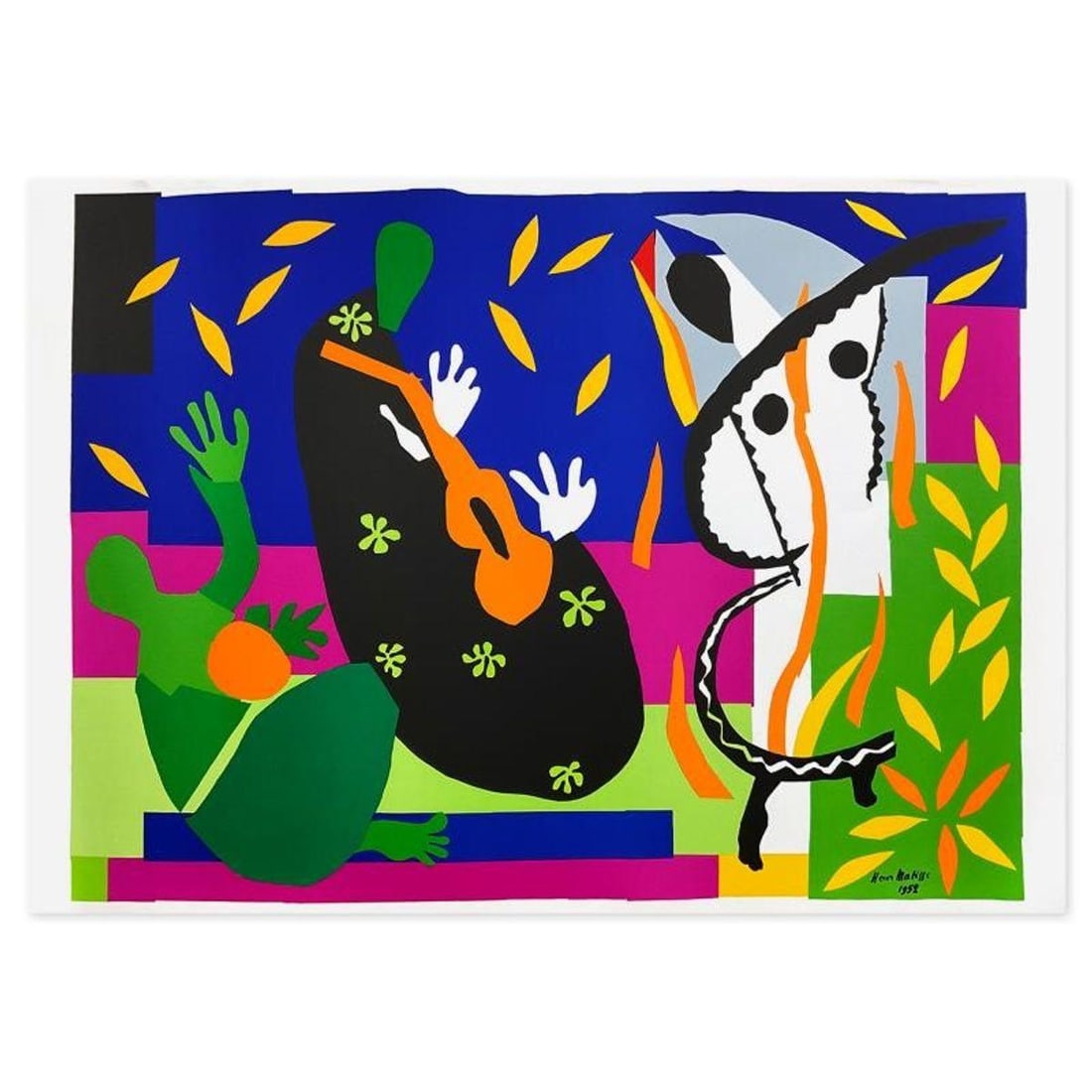 Henri Matisse 1869-1954 (After), "La Tristesse du roi" Limited Edition Lithograph with Certificate: La Tristesse du roi is a limited edition lithograph by Henri Matisse (1869-1954), bearing the plate signature of the artist. This piece comes from an edition of 200 authorized by the Matisse Estate; t