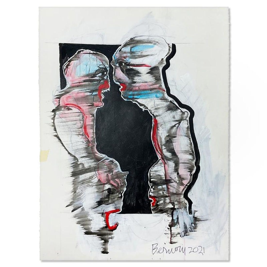 Milton Berwin (1925-2023), Original Painting (30" x 22.5"), Hand Signed with Letter of Authenticity.: This is an original painting on paper by Milton Berwin (1925-2023), hand signed by the artist. Includes Letter of Authenticity. Measures approx. 30" x 22.5" (image).