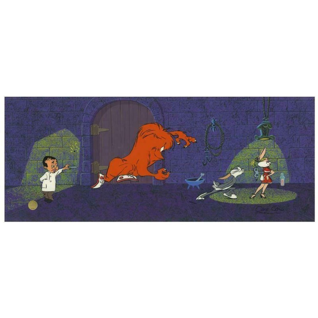 Chuck Jones "Hair Raising Hare" Hand Signed, Hand Painted Limited Edition Sericel.: Hair Raising Hare is a limited edition animation cel with hand painted coloring on sericel outline. The piece is numbered, hand signed by Chuck Jones (1912-2002), and includes a Certificate of Authent
