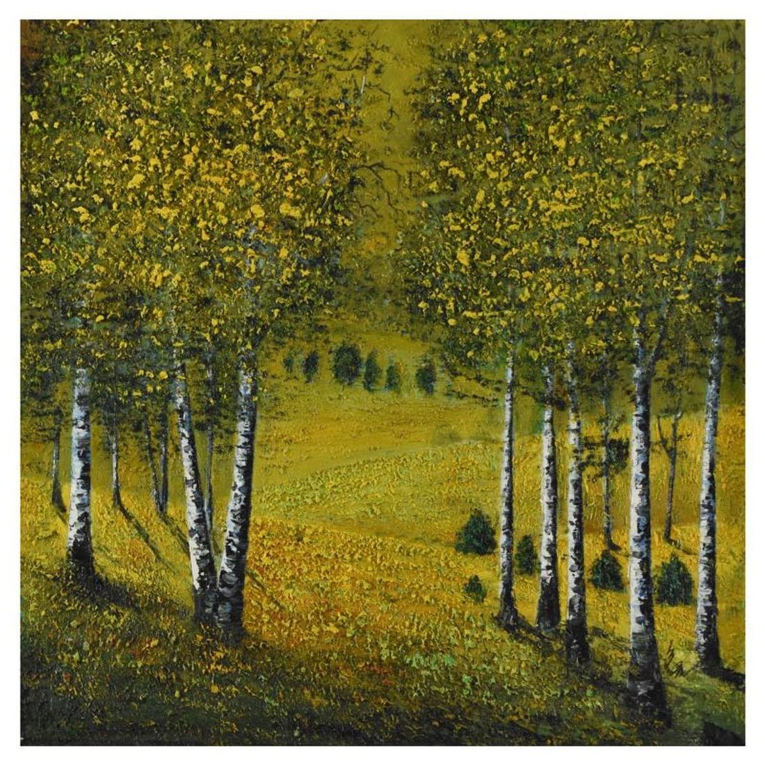 Inam, Original Oil Painting on Canvas (36" x 36"), Hand Signed with Letter of Authenticity.: This is an original oil painting on canvas by Inam, hand signed by the artist. Includes Letter of Authenticity. Measures approx. 36" x 36" (image).