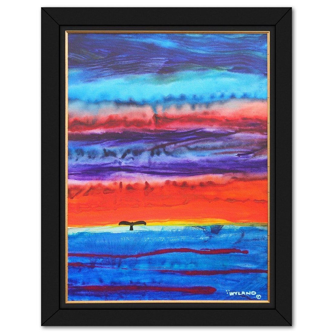 Wyland- Original Painting on Canvas "Abstract": Artist: Wyland. Medium: Original Painting on Canvas. Title: Abstract. Size: 40" x 30". Measures approx. 47" x 37" (framed). Signature: Hand signed. Certificate of Authenticity: Is included. Reference#