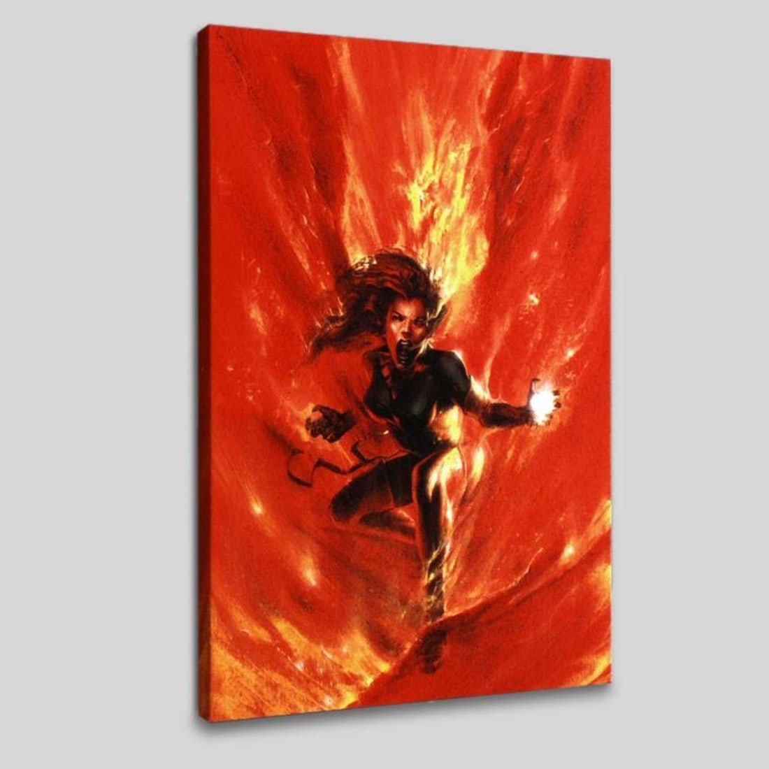 Marvel Comics "Secret War #1" Numbered Limited Edition Giclee on Canvas by Gabriele Dell'Otto with: A piece of comic book history, this limited edition, from original art by Gabriele Dell'Otto, depicts Phoenix in a fiery blaze. In 1998 Dell'Otto started collaborating with the European division of Ma