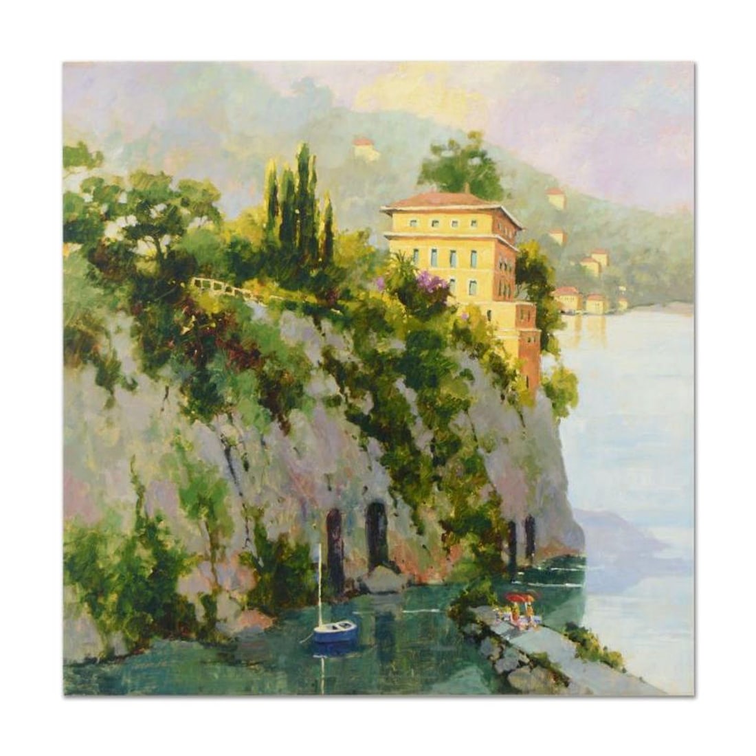 Marilyn Simandle, "Amalfi" Limited Edition on Canvas, Numbered and Hand Signed with Letter of: Amalfi is a limited edition giclee on stretched canvas by Marilyn Simandle, numbered and hand signed by the artist. Includes Letter of Authenticity. Measures approx. 36" x 36" (image).