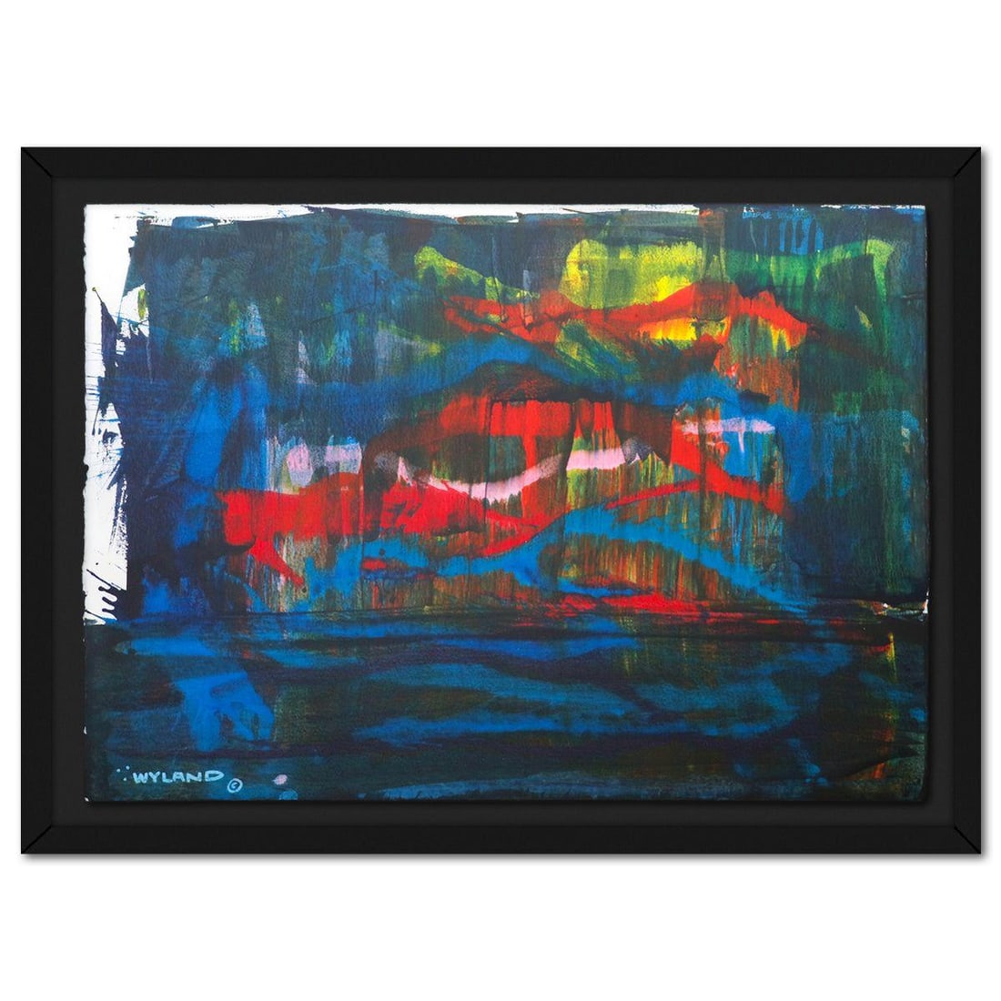 Wyland- Original Watercolor Painting on Deckle Edge Paper "Abstract": Artist: Wyland. Medium: Original Watercolor Painting on Deckle Edge Paper. Title: Abstract. Size: 29" x 42". Measures approx. 35" x 48" (framed). Signature: Hand signed by the artist. Certificate of A