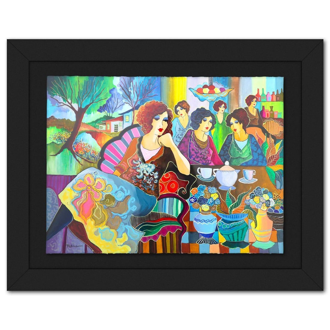 Patricia Govezensky- Original Watercolor "The Heartbeat of Celebration": Artist: Patricia Govezensky. Medium: Original Watercolor. Title: The Heartbeat of Celebration. Size: 22" x 30". Measures approx. 31" x 39" (framed). Signature: Hand Signed by the artist. Certificate o