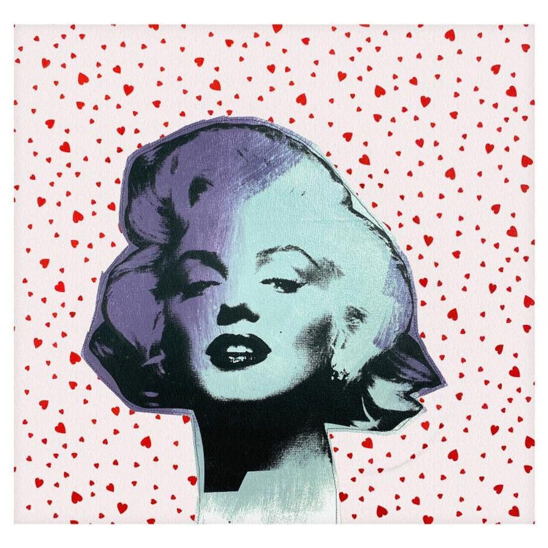 Steve Kaufman (1960-2010), "Marilyn Monroe" Hand Embellished Limited Edition Mixed Media Silkscreen: Marilyn Monroe is a hand embellished limited edition silkscreen mixed media on canvas stitched to fabric backing by Andy Warhol protege, Steve Kaufman (1960-2010). This piece is CP numbered 8/50 and h