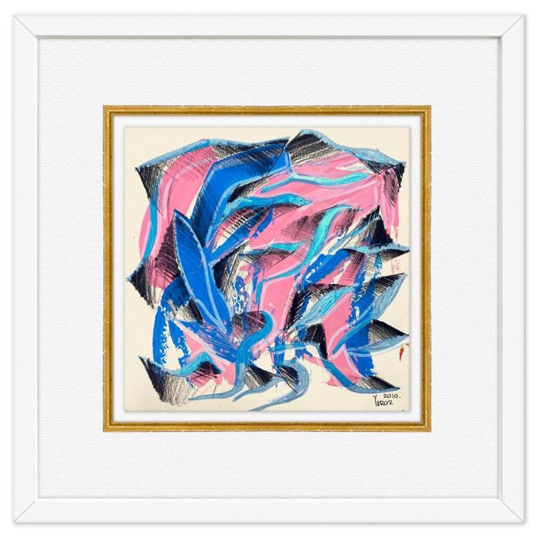 Yuroz, Framed Original Painting, Hand Signed with Letter of Authenticity.: This is an original painting on paper by Yuroz, hand signed by the artist. This piece comes custom framed on linen. Includes Letter of Authenticity. Measures approx. 18" x 18" (frame), 10" x 10" (imag