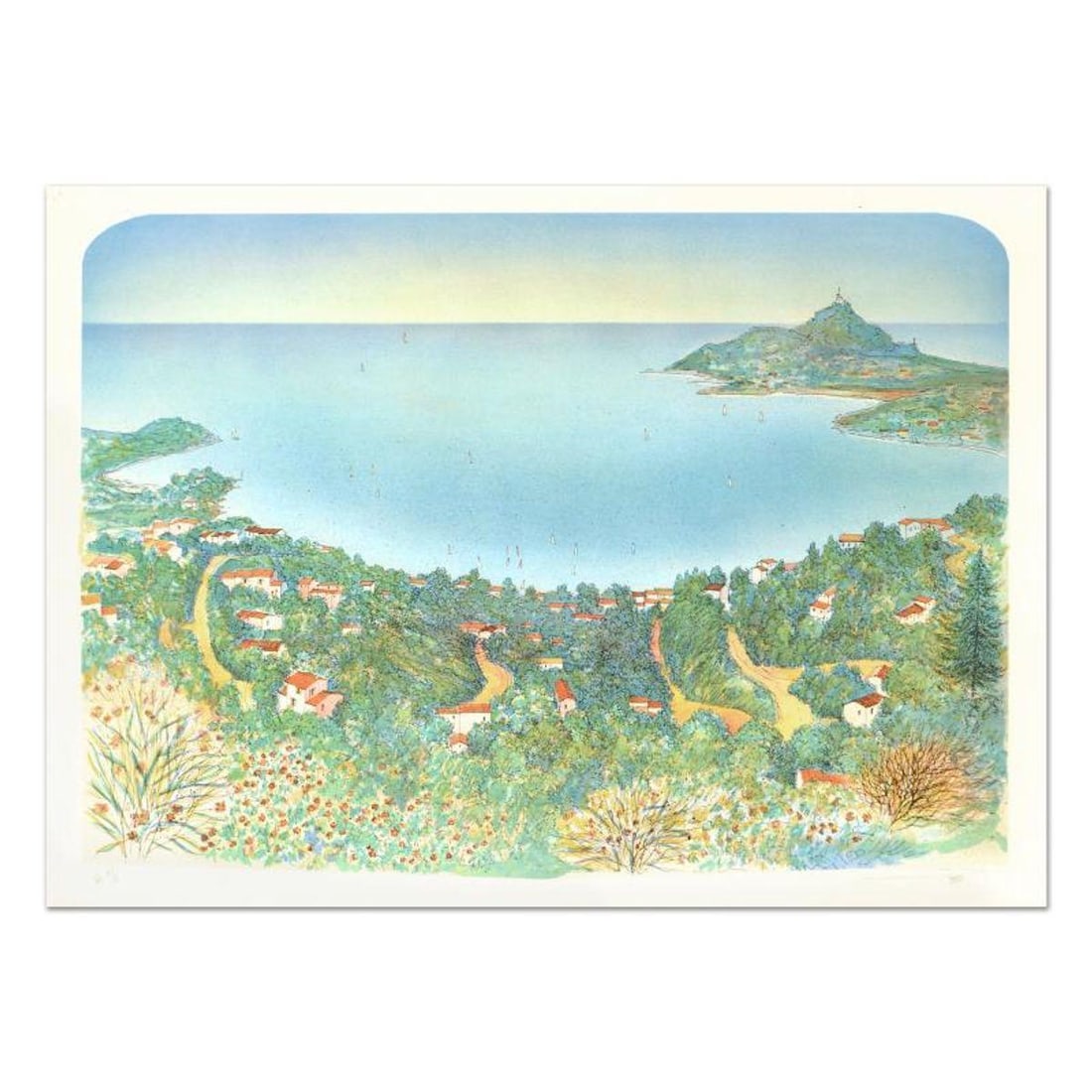 Rolf Rafflewski, "Agay" Limited Edition Lithograph, Numbered and Hand Signed.: Agay is a limited edition lithograph on paper by Rolf Rafflewski, numbered and hand signed by the artist! Measures approx. 29.5" x 21" (border). 27" x 20" (image). Reference#: 93265.