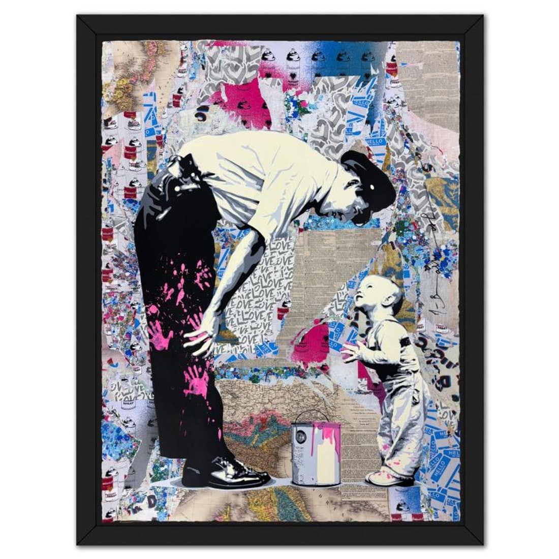 Mr Brainwash, "Not Guilty" Framed Unique (UNQ) Mixed Media, Hand Signed with Certificate of (1 of 3)