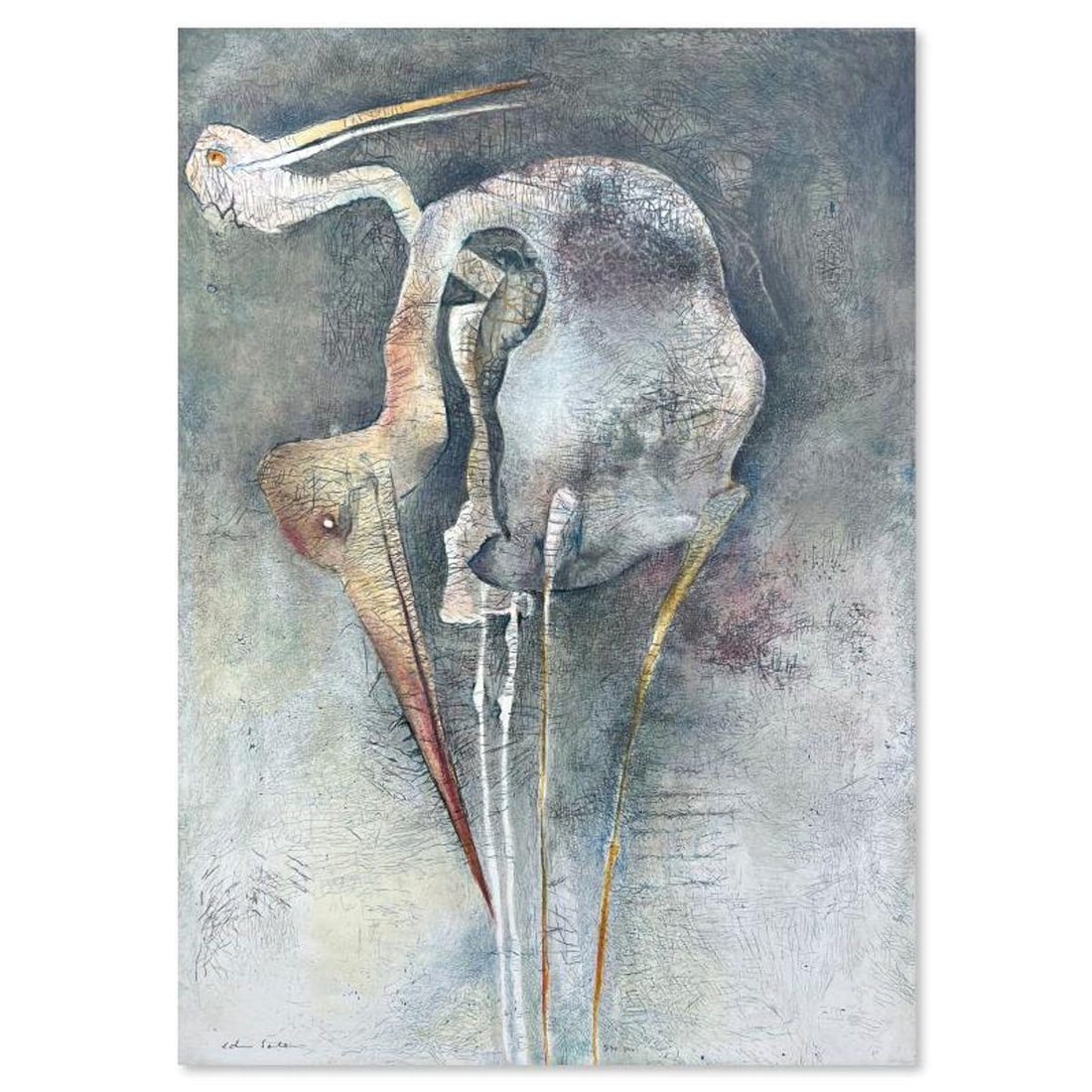 Edwin Salomon (1935-2014), "Tete a Tete" Limited Edition Serigraph, Hand Signed and Numbered; Letter: Tete a Tete is a limited edition serigraph on paper by Edwin Salomon (1935-2014). The piece comes hand signed by the artist, numbered, and with a letter of authenticity. Measures approximately 20" x 2