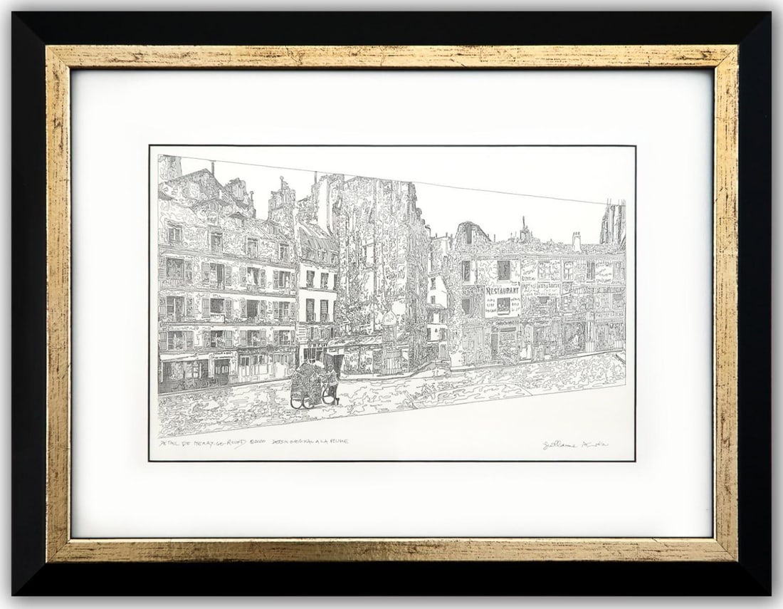 Guillaume Azoulay- Original Drawing on Paper "Maquette for the Merry-go-round edition": Artist: Guillaume Azoulay. Medium: Original Drawing on Paper. Title: Maquette for the Merry-go-round edition. Size: 11" x 16". Measures approx. 20" x 25" (framed). Signature: Hand Signed by the artist