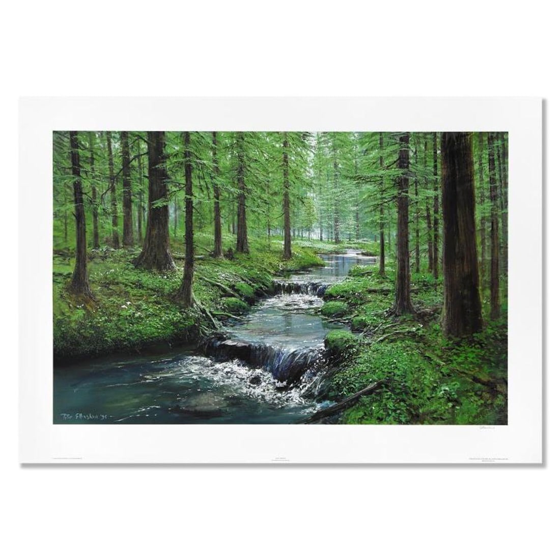 Peter Ellenshaw (1913-2007), "Spring Serenity" Limited Edition Lithograph, Numbered and Hand Signed: Spring Serenity is a limited edition lithograph on paper by Peter Ellenshaw (1913-2007), numbered and hand signed by the artist. Includes Letter of Authenticity. Measures approx. 37.5" x 25.5" (border