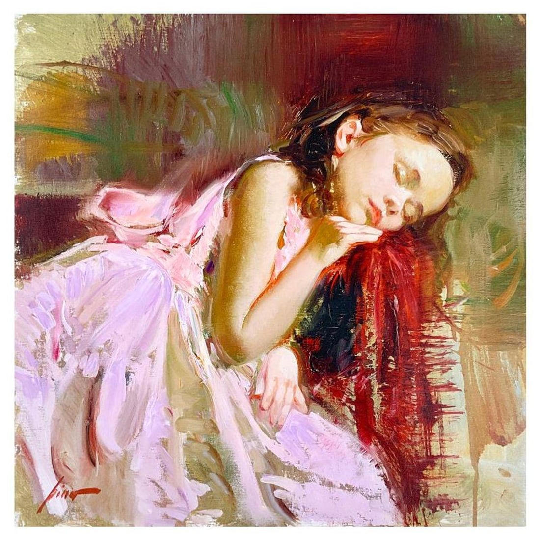 Pino (1939-2010) "Birthday Girl" Hand Embellished Limited Edition on Canvas, Numbered and Hand: Birthday Girl is an hand embellished limited edition giclee on canvas by Pino (1939-2010), numbered and hand signed by the artist. Includes Certificate of Authenticity. Measures approx. 24" x 24" (ima