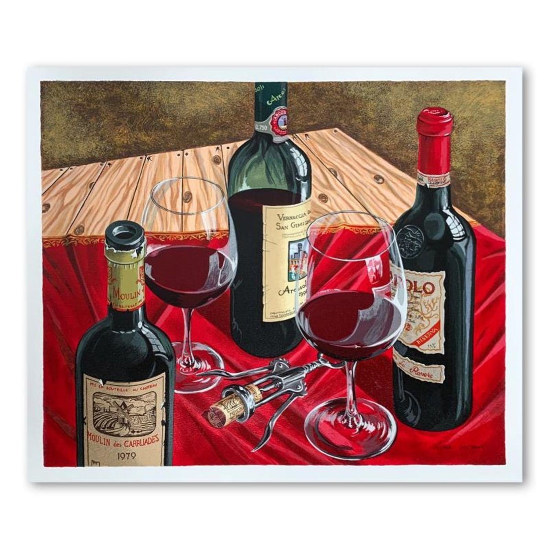 Dima Gorban, "Room for Three" Hand Signed Limited Edition Serigraph on Paper with Letter of: Room for Three is a limited edition serigraph on paper by Dima Gorban. It is numbered and hand signed and includes a letter of authenticity. Measures approximately 24.5" x 28.5" (image). Reference#: 9