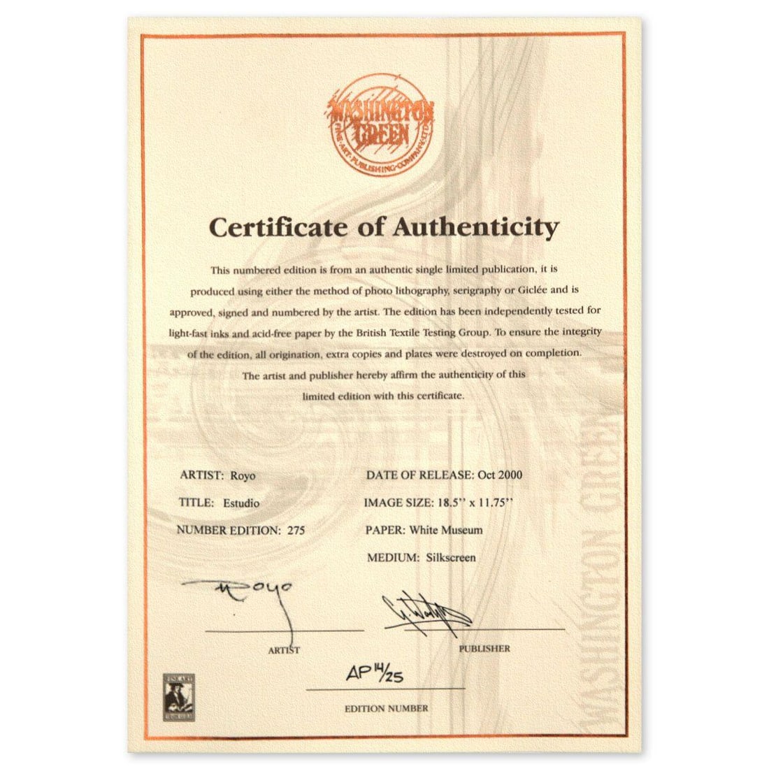Royo- Silkcreen "Estudio" - 2