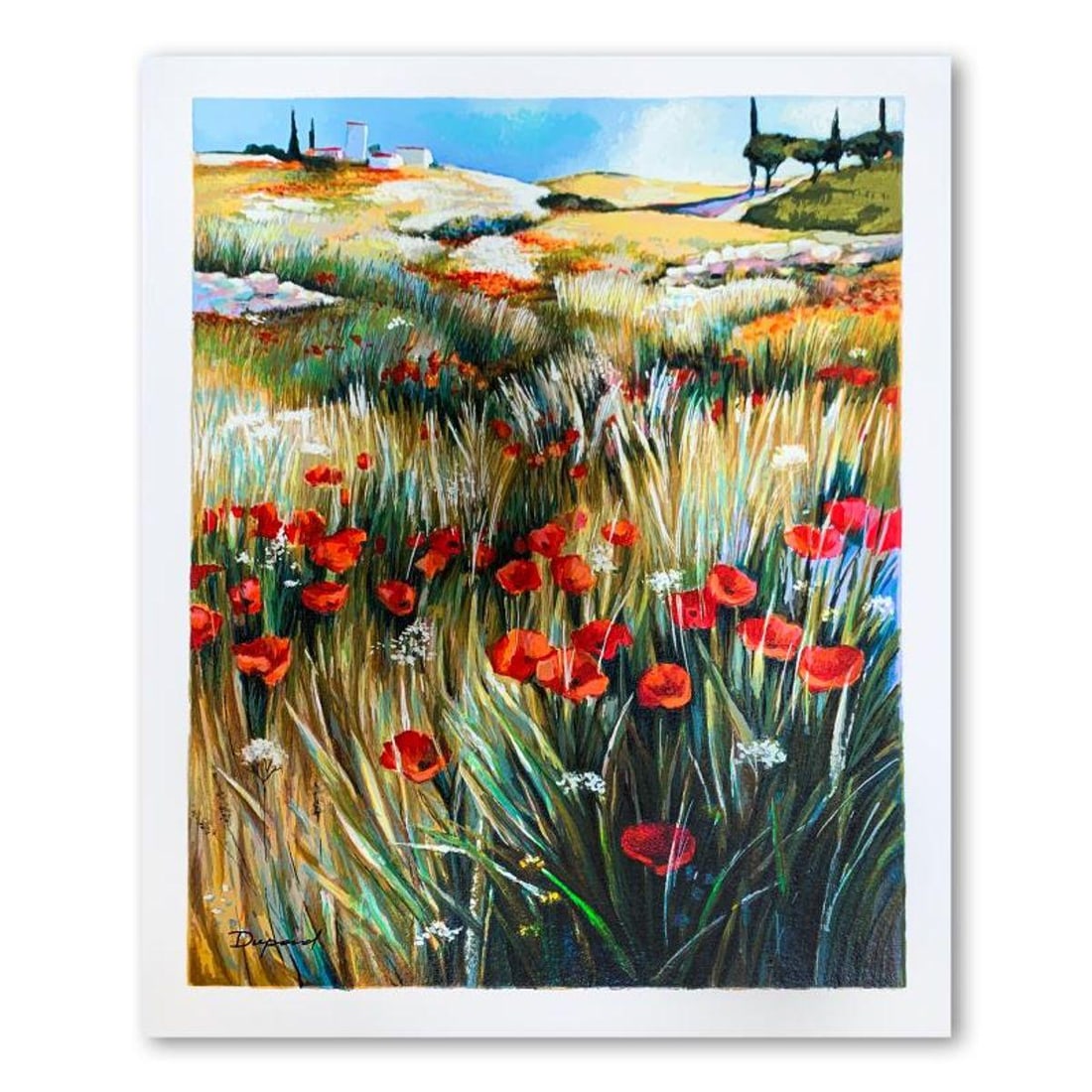 Yuri Dupond, "Country Tranquility" Hand Signed Limited Edition Serigraph on Paper with Letter of: Country Tranquility is a limited edition serigraph on paper by Yuri Dupond. It is numbered and hand signed and includes a letter of authenticity. Measures approximately 12" x 15.5" (image). Reference#