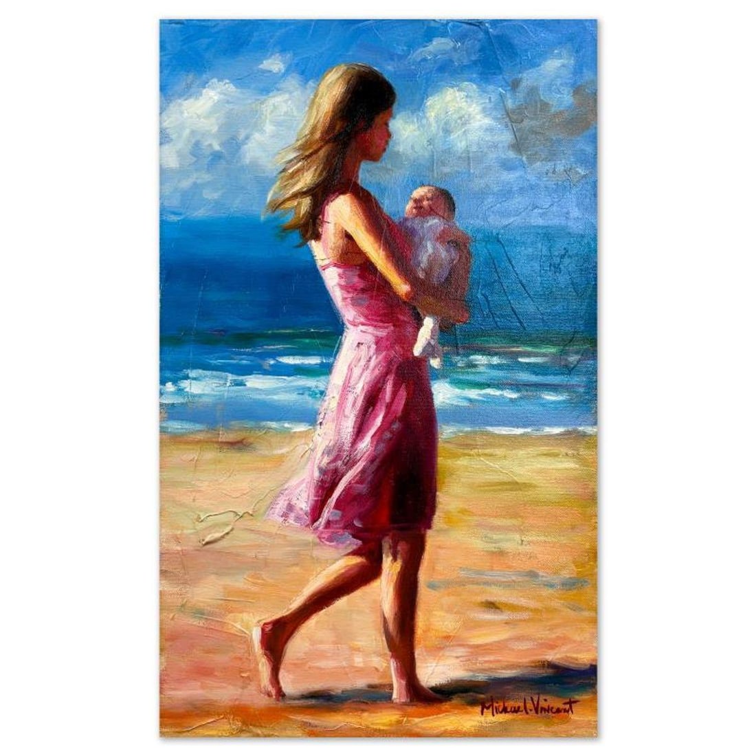 Michael Vincent, "Special Times" Original Painting on Canvas, Hand Signed with Letter of: Special Times is an original painting on stretched canvas by Michael Vincent, hand signed by the artist. Includes Letter of Authenticity. Measures approx. 20" x 12" (image).