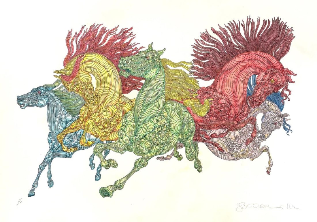 Guillaume Azoulay- 1/1 hand colored: Artist: Guillaume Azoulay. Medium: 1/1 hand colored. Size: 28" x 38". Signature: Hand Signed. Reference#: 87264.