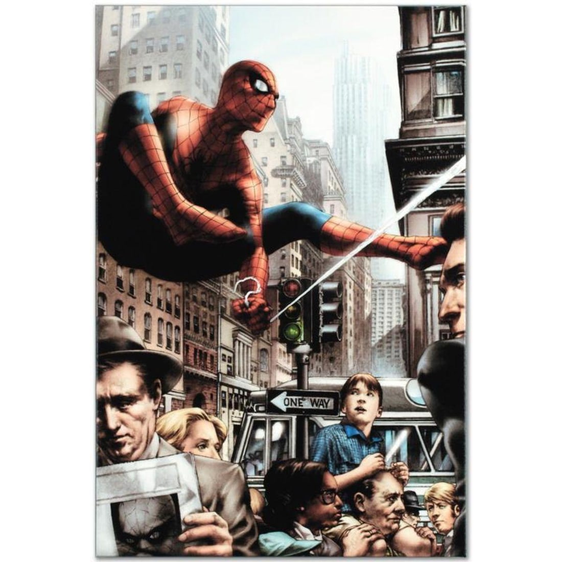 Marvel Comics "Marvels: Eye of the Camera #2" Numbered Limited Edition Giclee on Canvas by Jay: A piece of comic book history, this limited edition, from original art by Jay Anacleto, depicts the heroic Spider-Man. Efren "Jay" Anacleto is best known for his highly detailed and photo-realistic pe