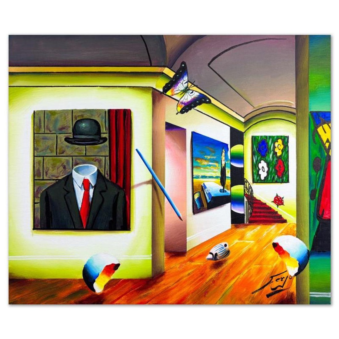 Ferjo, Hand Signed Original Painting on Canvas with Letter of Authenticity.: This is an original acrylic painting on stretched canvas by Ferjo, hand signed by the artist. Includes Letter of Authenticity. Measures approx. 20" x 24" (image).