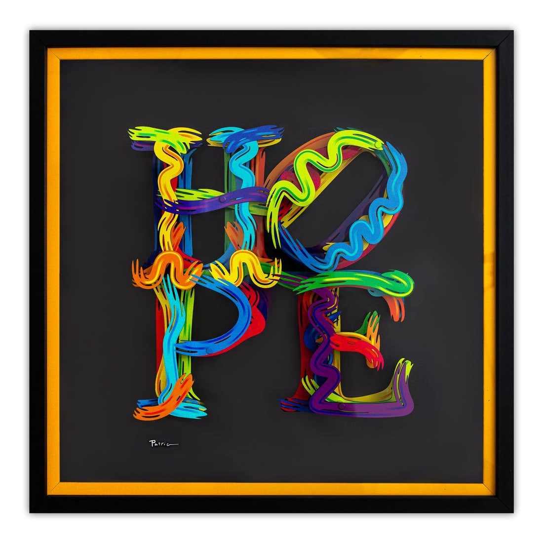 Patricia Govezensky- 3D Multilayered Woodcut "Strokes of Hope": Artist: Patricia Govezensky. Medium: 3D Multilayered Woodcut. Title: Strokes of Hope. Size: 17" x 17". Measures approx. 22" x 22" (framed). Signature: Hand Signed by the artist. Certificate of Authent