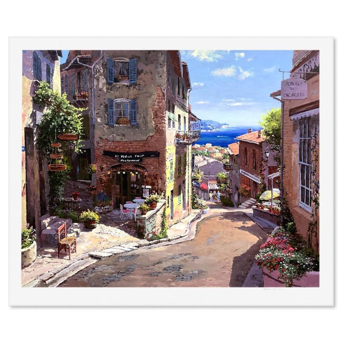 Sam Park, "Hauts De Cagnes" Limited Edition Printer's Proof Serigraph, Numbered and Hand Signed with: Hauts De Cagnes is a limited edition printer's proof serigraph on paper by Sam Park, numbered and hand signed by the artist. Includes Letter of Authenticity. Measures approx. 39" x 49" (border), 34.5"
