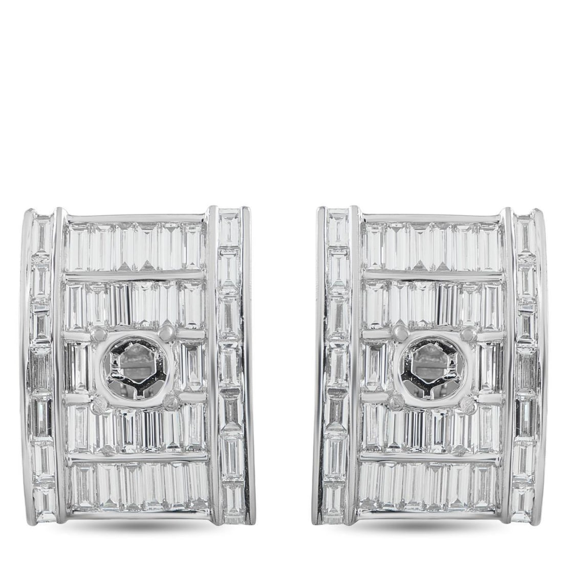 PLATINUM 8.45CT DIAMOND CLIP-ON EARRINGS: These elegant earrings offer endless possibilities. Set in Platinum, the sleek, curved design shines brightly thanks to Diamond accents totaling 8.45 carats. Each one measures 1.05 long by 0.75 wide.T