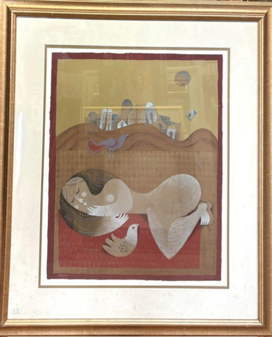 Sammy Briss- Serigraph on paper: Artist: Sammy Briss. Medium: Serigraph on paper. Measures approx. 24" x 30" (framed). Signature: Hand signed and numbered. Reference#: 33322.