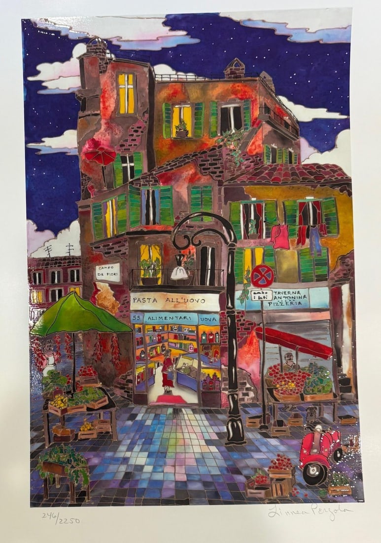 Lienna Pergola- Lithograph on paper: Artist: Lienna Pergola. Medium: Lithograph on paper. Size: 16" x 12". Signature: Signed and numbered. Reference#: 25211.